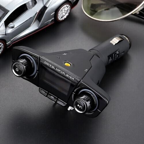 Bluetooth Car Kit Wireless FM Transmitter Handsfree Audio Receive MP3 Player with Power ON OFF Dual USB FM Modulator BT06