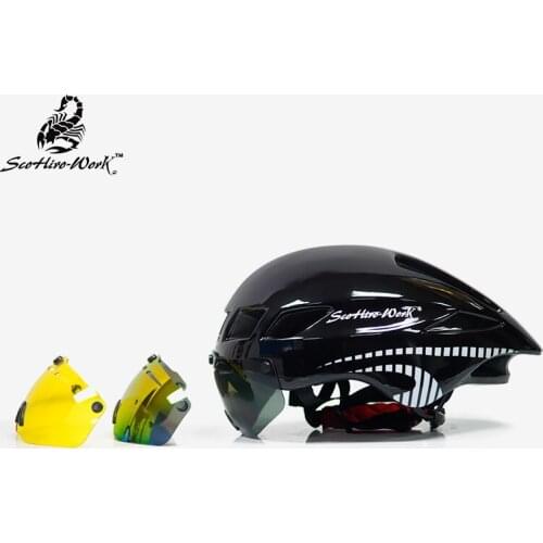 Casco Ciclismo road mtb mountain bike Triathlon tt cycling helmet men bicycle helmet lens goggles equipe capacete da bicicleta