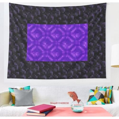 Nether portal tapestry Mosaic Style Hippie Boho Wall Tapestries Mandala Fabric Mat Living Room Decor