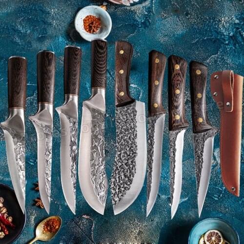 Hand-forged stainless steel boning knife Outdoor cooking knife Kitchen knife Meat cleaver Kitchen cooking knife