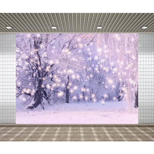 Lyavshi Winter Wonderland Photography Background Photophone Glitter Forest Christmas Bokeh Snow Backdrop Photocall Photo Studio