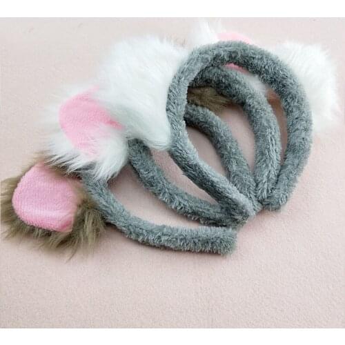 Fashion Plush Koala Ear Headband Hair Ornament Headwear Girls Cute Hair Accessories Purim Party Carnival Decoration Christmas