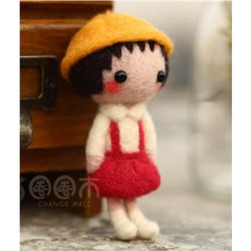 Chibi Maruko-chan cartoon animal set wool needlepoint kit wool felt needle felting decoration craft needlecraft DIY handmade