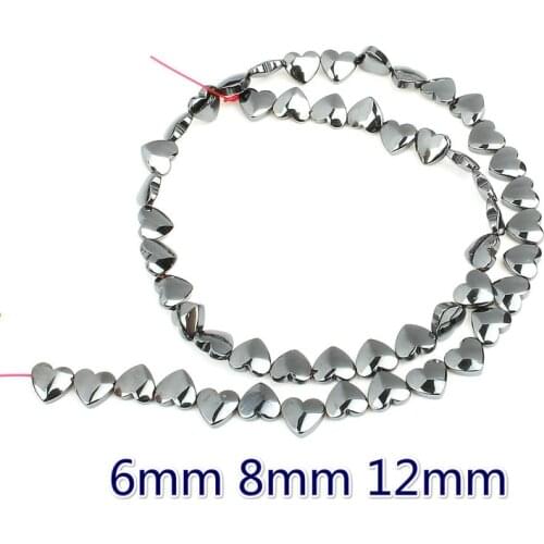 Natural Hematite Magnet Beads Vacuum Plating Heart-shaped Hematite Beaded DIY Handmade Bracelet Necklace Accessories