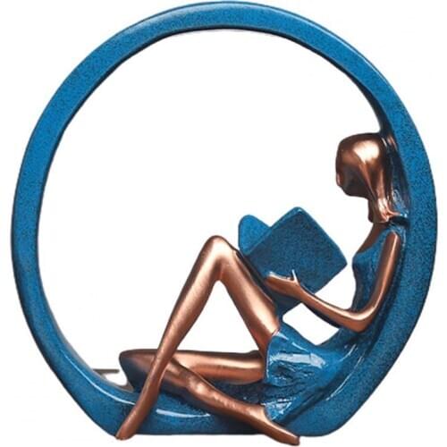 Creative Girl Yoga Figurine Resin Miniature Model Home TV Cabinet Decoration