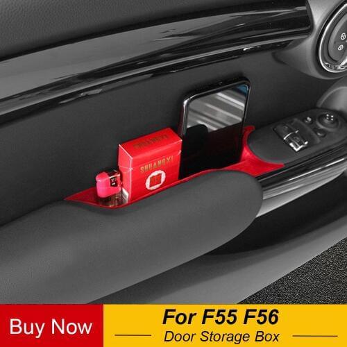 New Door Storage Box Interior Handle ABS Storage Container Phone Holder For Mini Cooper S JCW F55 F56 Hatchback Car Accessories