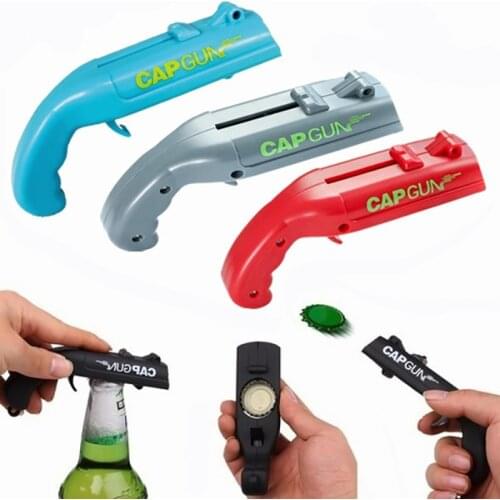 Can Openers Spring Cap Catapult Launcher Gun shape Bar Tool Drink Opening Shooter Beer Bottle Opener Creative Party