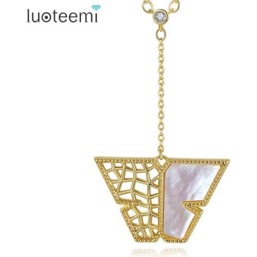 LUOTEEMI New Fashion Geometry Pendant Necklaces for Women Anniversary Wedding Engagement Party Jewelry Pendientes Christmas Gift