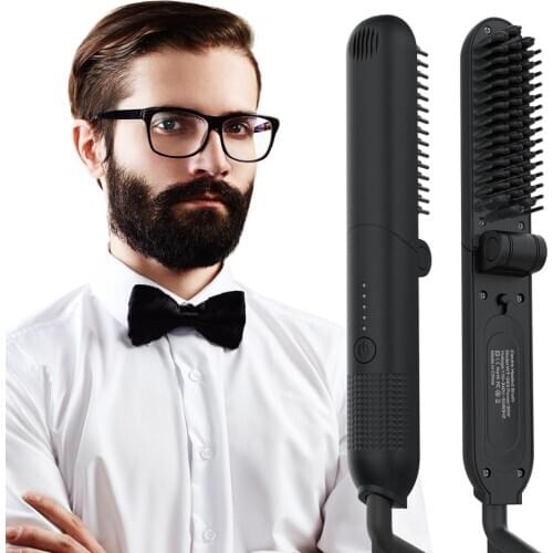 Profissional Folding Hot Combs Anti-scalding Hair Straightener Brush Ceramic Hair Curler Heated Electric Brush Hair Straightener