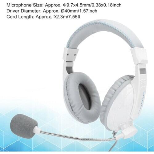 Wired Over-Ear Stereo Headphones with Microphone For PC Tablet Laptop Smartphone