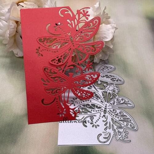 Dragonfly border frame Metal Cutting Dies Stencils Die Cut for DIY Scrapbooking Album Paper Card Embossing