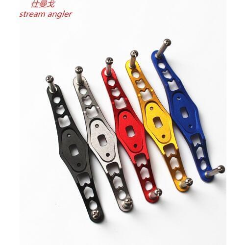 Cnc aluminum alloy powerful metals wheel handle retrofit accessories baitcasting wheel diy fishing reel rocker arm a d s 8*5 7*4