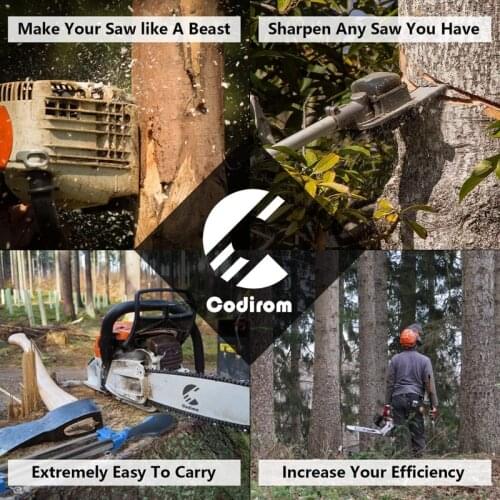 K1KA Easy File Sharpening Grinder 2 in 1 Tools 5/32" 11/64" Round Files High Quality Mixture Chain Saw Sharpener File