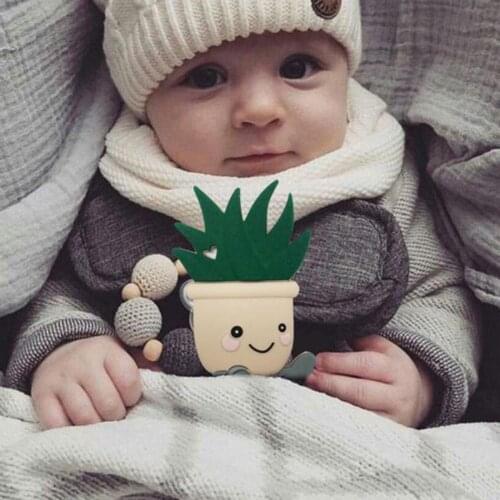 Silicone Teether Plant Shape Teeth Care Food Grade Material Baby Molar Teething Toy Infant Molar Tool Emotional Comfort Bauble