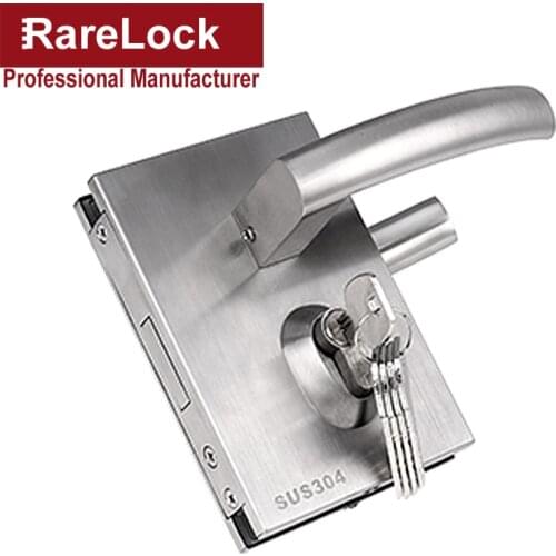 Sliding Door Lock SUS304 for Glass Office Door Bathroom Balcony Women Dress Store Home Security Hardware DIY Rarelock MMS487 ii