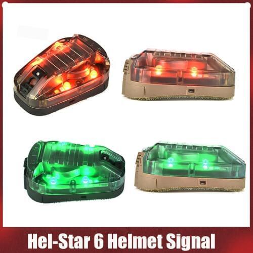 Airsoft Hel-Star 6 Helmet Signal IR Green/Red Strobe Flash light Helmet Light Tactical Military Waterproof Survival Lamp