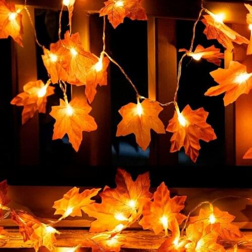 Garland LED String Lights Thanksgiving Decorations 3m 20 LEDs Maple Leaf Fairy Lights for Halloween,Autumn,Party,Christmas Decor