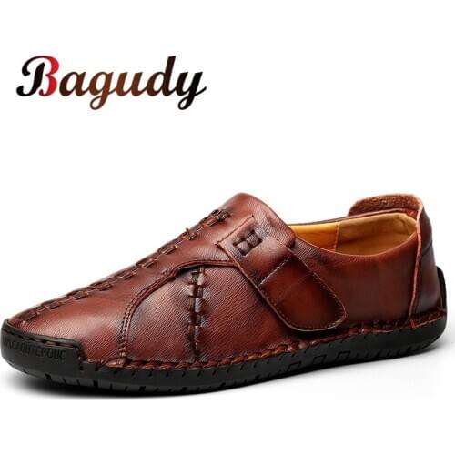 High Quality Genuine Leather Mens Shoes Soft Moccasins Breathable Fashion Men Casual Loafers Comfortable Driving Shoes Flat 48