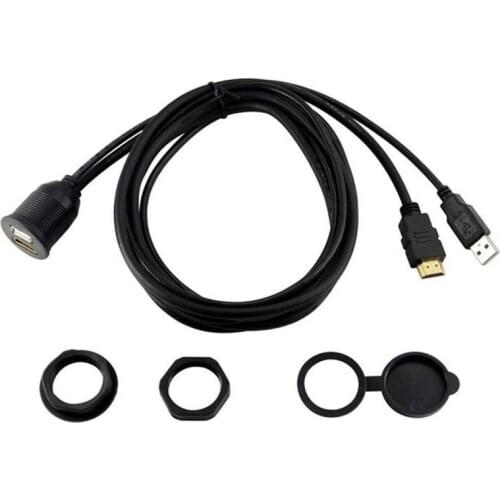 USB & HD AUX Extension Panel Flush Mount For Car, Boat and Motorcycle