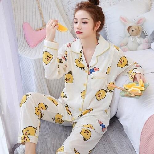 Spring And Autumn Pure Cotton Maternity Sleepwear Nursing Clothes Sets Pajamas For Pregnant Women Breastfeeding