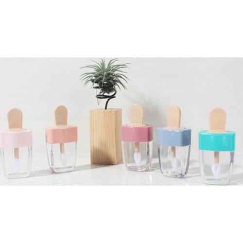 High-grade Empty Bottle Plastic Square Lip Gloss Tube Glaze Red Cover Scrub Fashionable Make Up Container