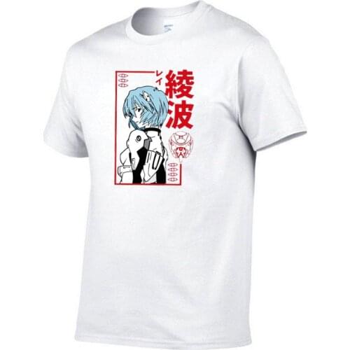 Funny Japan Anime Rei Ayanami Hip Hop T Shirt Men Manga Unisex Streetwear T-shirt Casual Short Sleeve Oversized Tshirt Homme