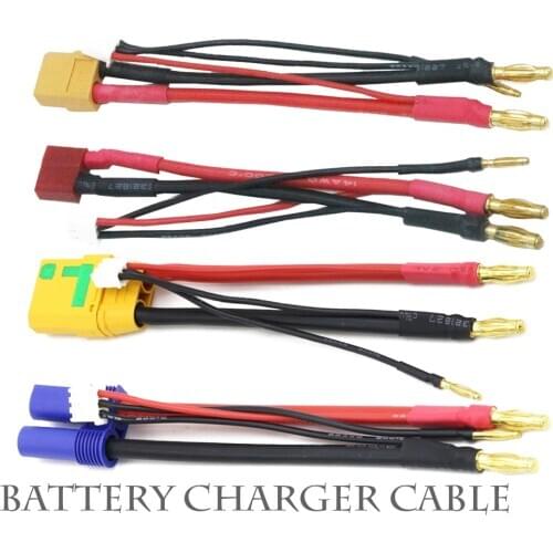 Lipo lithium Battery Charging Wire 2S 4MM/2S Balance Head T/ XT60/EC5/XT90S For Car Truck DIY Model Toys Silicone Cable