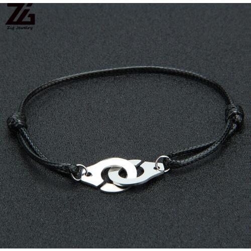 ZG Handcuff Rope Bracelet For Women Mens Bracelets Stainless Steel couple bracelet gift Jewelry