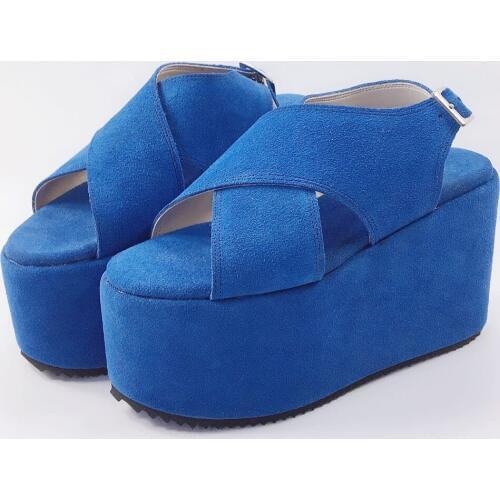 Summer Casual Women All Genuine Leather High Platform Buckle Strap Lolita Punk Sandals Japan Harajuku Lolita Summer Shoes