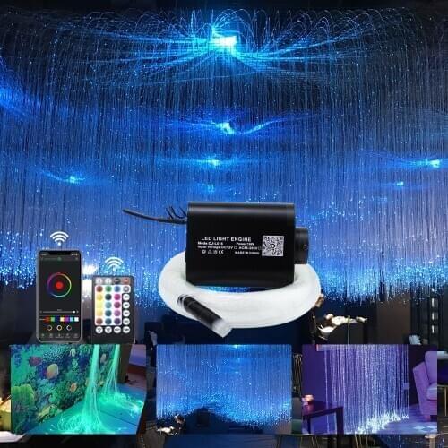 16W RGBW Fiber Optic Light Bluetooth Control Sparkle Flash Point Fibers 300pcs 3m Sensory Sparkle Lighting for Bar Home kid gift