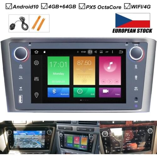 2 Din Car Android 10 GPS Player For Toyota Avensis T25 2002-2008 Multimedia Stereo Auto Audio Radio GPS Navigation DSP WIFI DAB