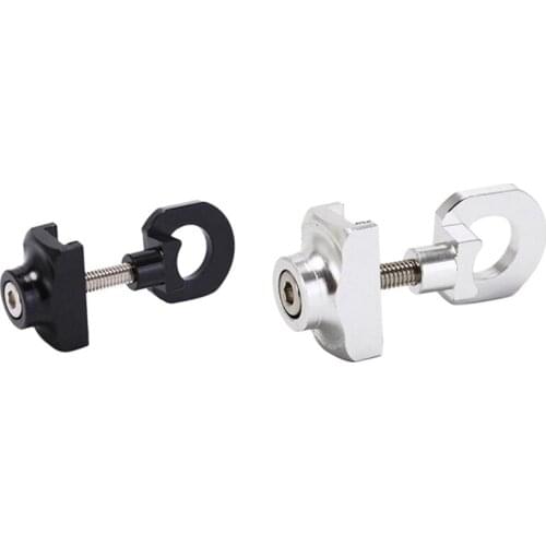 2 Pcs Bike Chain Tensioner Adjuster Aluminum Alloy Bicycle Fastener Bolt Screw Black & Silver