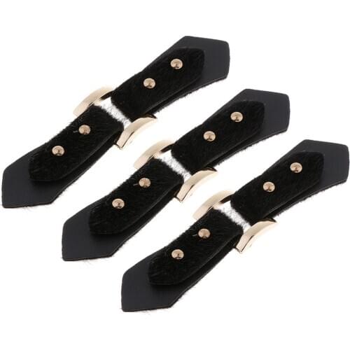 3 Pairs Leather Button Toggle Closure with Metal Buckles for Coat Jacket Duffle 13.2x2.8cm