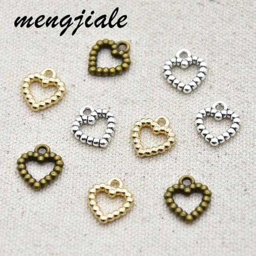 30pcs Hot Sell Vintage Metal Hollow Heart Charms Pendants For DIY Making Alloy Handmade Finding Jewelry