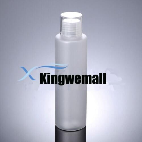 300pcs/lot 200ml PET Plastic Water Lotion Container Transparent Frosted Bottle with Double Lids For Cosmetic Packaging FMJ42