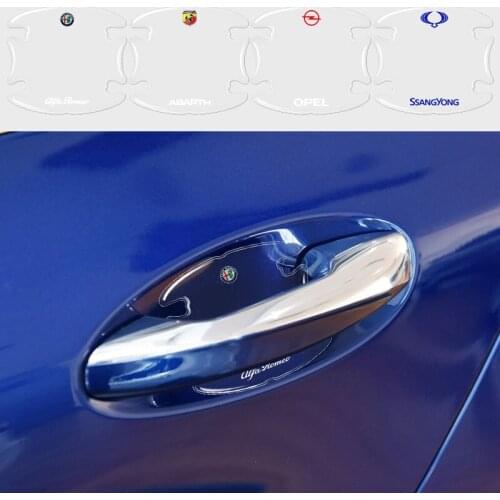 4pcs Car Door Handle Transparent Decorative Sticker For BMW M M3 M5 X1 X3 X5 X6 E90 E91 E92 E93 M3 E60 E61 Car Accessories