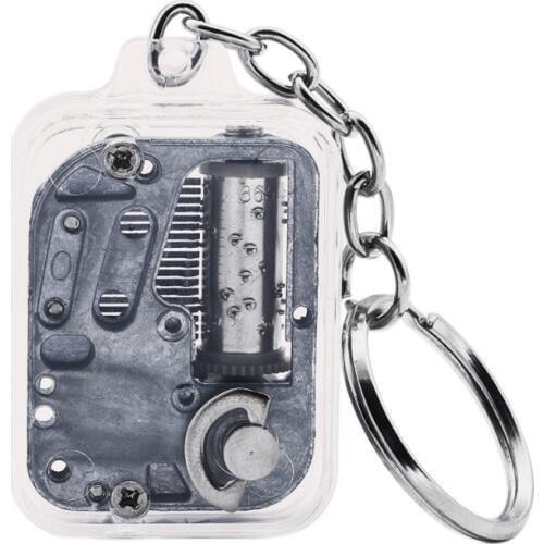 1PC Acrylic Music Box With Keychain Unique Small Music Box Portable Mini Music Box New