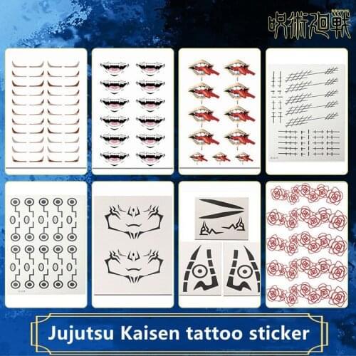 Anime Jujutsu Kaisen tattoo sticker COSPLAY collection of animation tattoo stickers Itadori Yuji mouth tattoo sticker