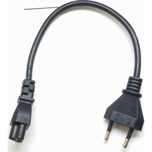 Used Short EU plug 3 Prong Power Cord Extension Power Supply Cord Power Cable Ac Adapter Laptop Battery Charger For Notebook