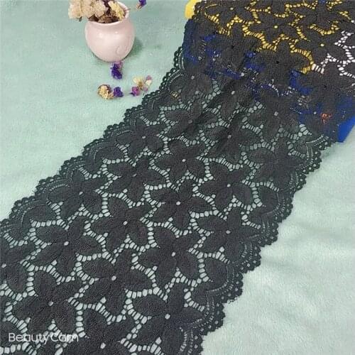 2 meters) TD1489 21.5cm black elastic lace Fabric French hollow underwear stretch lace Trim DIY French hollow underwea