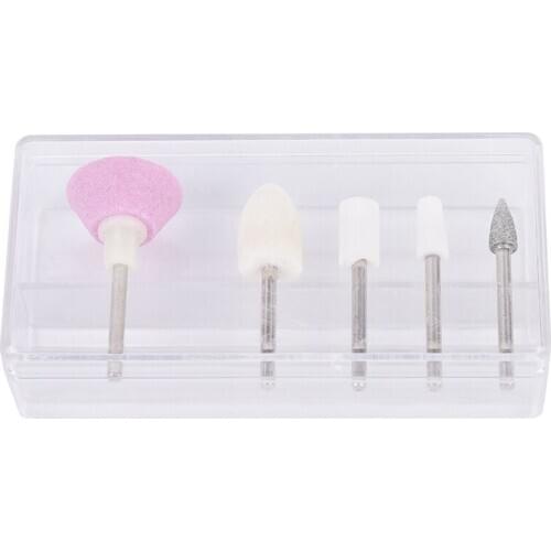 DIY 5Pcs/set Bit Nail Art Drill Buffer File Polishing Electric Sander Sanding Grinding Head Tip Machine Manicure Polish Tool Set