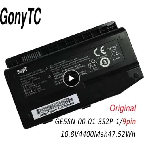 GE5SN-00-01-3S2P-1 9PIN 10.8V 4400MAH New Laptop Battery for Shinelon for MECHREVO Deep Sea MR M6/HPRO X7TI GTX