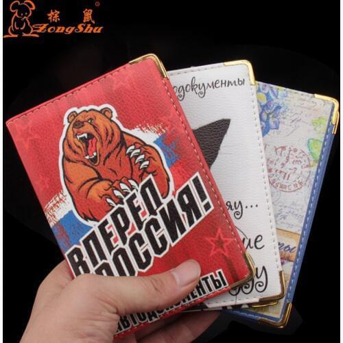 2020 Hot Passport Cover Russian DriverS License Cover Car Documents Case Women Id Card Holder Fashion Passport Holders