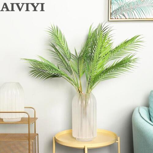 Artificial Palm tree branches wild faux foliage palm leaves plants for home living room wedding decoration jungle party decor