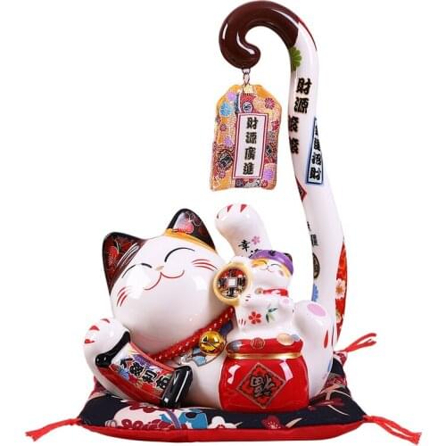 Ceramic White Creative Cat Piggy Bank Large Decorative Boxes Safe Secret Money Household Items Storage Coins Cofre Boxes EH50PB