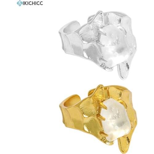 KIKICHICC 925 Sterling Silver 2021 Big Milk Crystal Resizalbe Adjustable Ring Luxury Fashion Fine Jewelry Gift Wedding