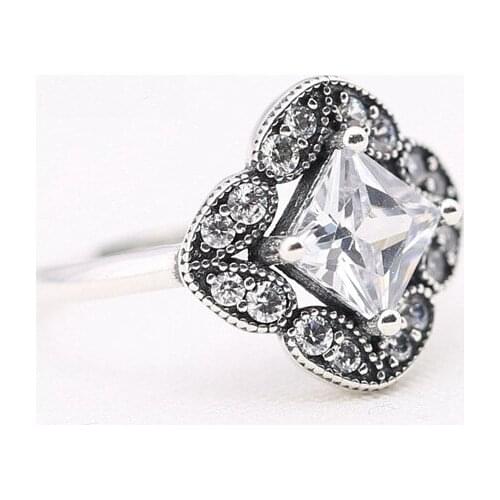 S925 Ring Crystalized Floral Fancy Rings With Crystal For Women Wedding Party Gift fit Lady Jewelry