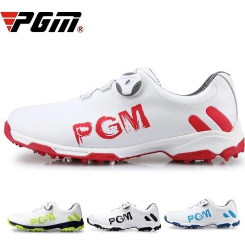 PGM Trianning Buckle Sneakers Men Waterproof Shoes Double Patented Sports Shoes Rotating Shoelaces Anti-Slipping Slip Resistant
