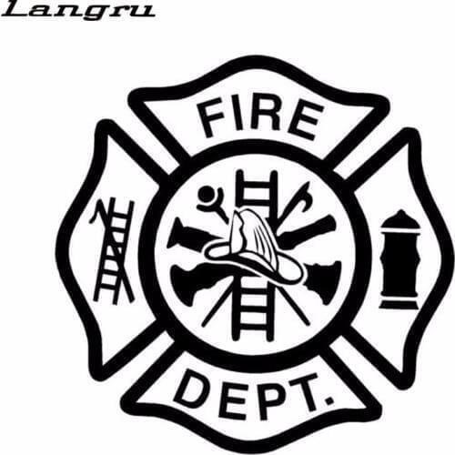 Langru Personalized Car Stying Fashion Fire Dept To Remind Vinyl Graphics Decals Car Body Creative Stickers Jdm