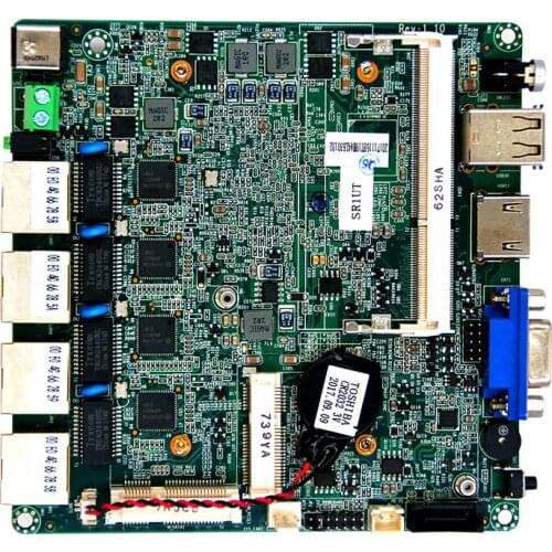 Fanless computer motherboard support 4 xIntel I211AT Gigabit Ethernet with DDR3 204 socket